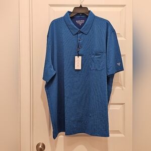 NWT M MAELREG 3XL Blue Jacquard Performance Golf Polo